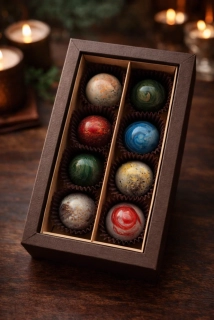 Pralinky ochutnávka 8 ks krabička - výrobu obnovíme na podzim 2026, objednávky nad 200 ks pralinek uděláme na zakázku